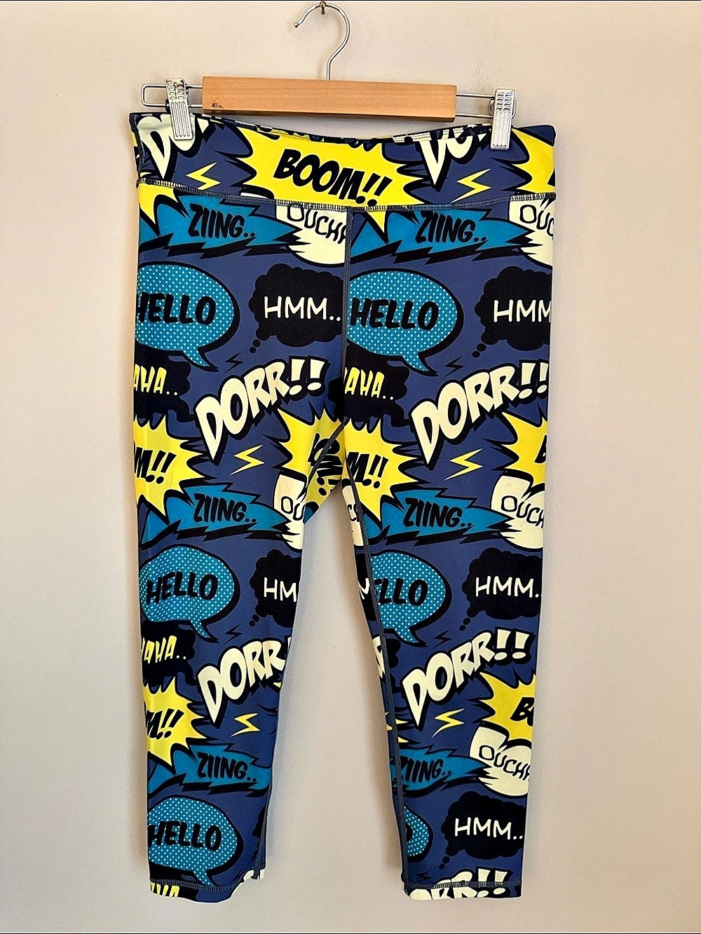 Constantly Varied Gear Knockout Leggings Blue & Yellow Large